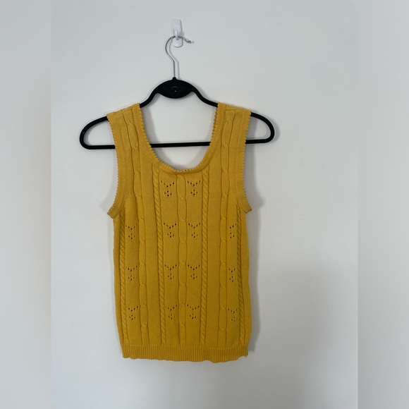 Vintage Yellow Knit Tank Top - Picture 2 of 4